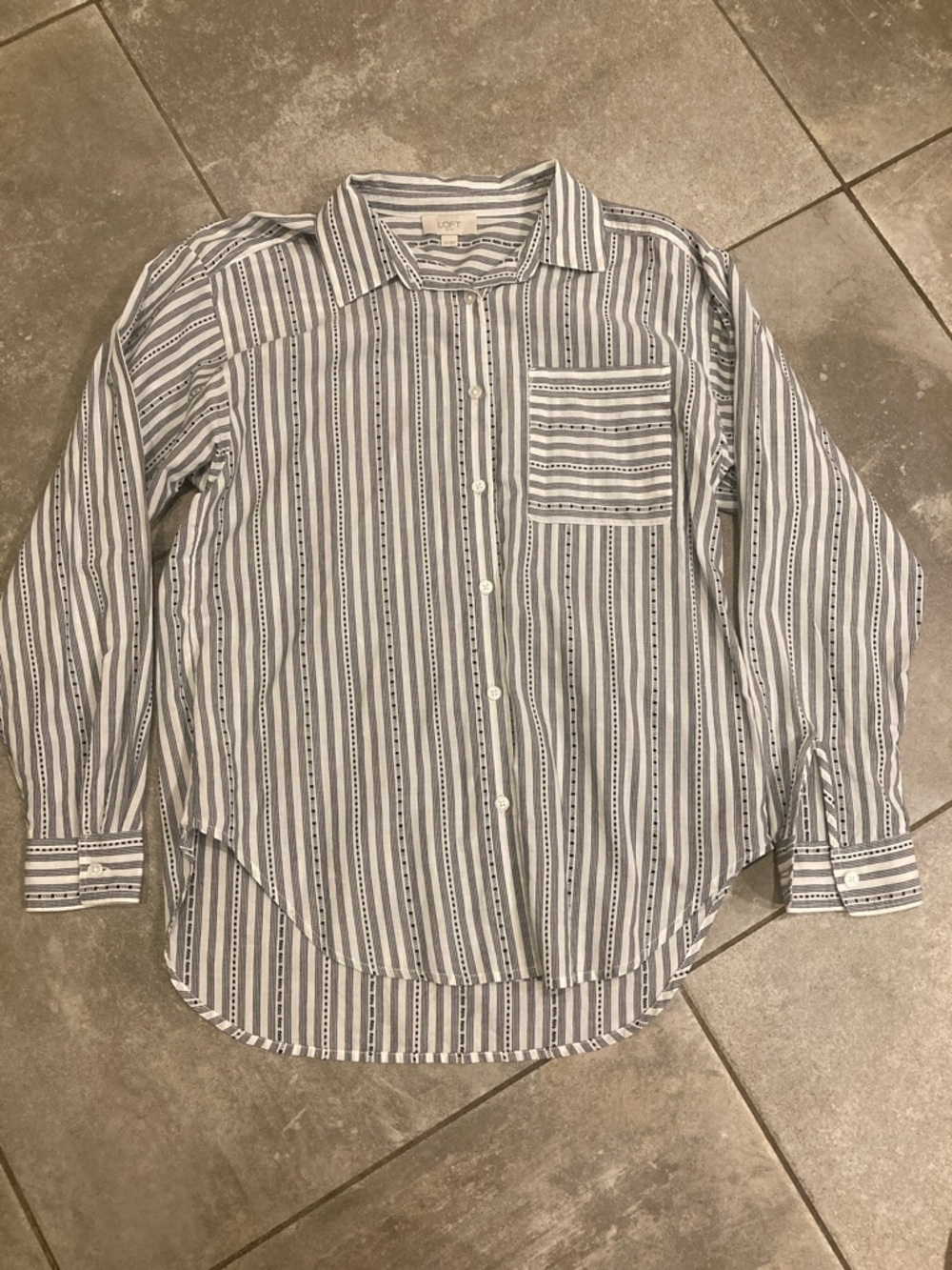 LOFT Striped Button-Down Shirt